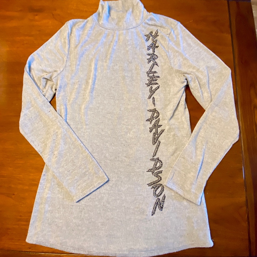 Harley Davidson Women’s Guardian Embellished Long Sleeve Shirt mock neck Gray XL